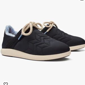 OluKai Black and Cream Women's Quilted Sneakers